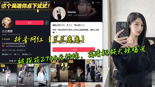 抖音网红【兰兰鹿鹿】被探花2700元约炮，高清视频火辣曝光